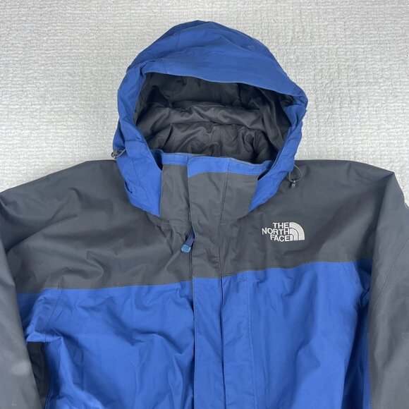 Vintage Y2K The North Face Shell Jacket Men L Blue/Grey Full Zip Hyvent Hooded - Picture 2 of 16